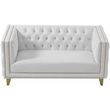 Meridian Furniture Michelle White Vegan Leather Loveseat