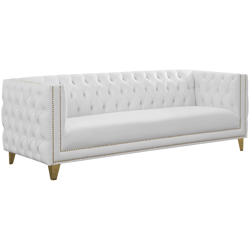Meridian Furniture Michelle White Vegan Leather Sofa