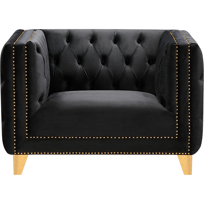 Meridian Furniture Michelle Black Velvet Chair