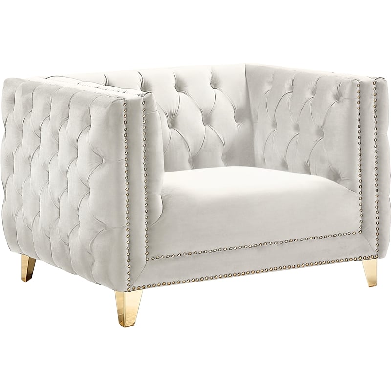 Meridian Furniture Michelle Cream Velvet Chair