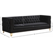 Meridian Furniture Michelle Black Velvet Sofa