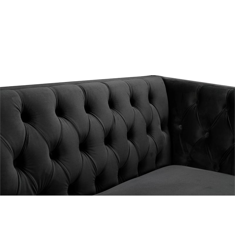 Meridian Furniture Michelle Black Velvet Sofa