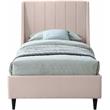 Meridian Furniture Eva Pink Velvet Upholstered Twin Bed