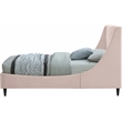 Meridian Furniture Eva Pink Velvet Upholstered Twin Bed