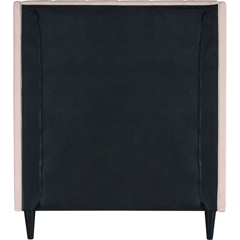 Meridian Furniture Eva Pink Velvet Upholstered Twin Bed