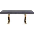 Meridian Furniture Excel Oak Veneer Extendable Dining Table in Gray Lacquer/Gold