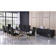Meridian Furniture Excel Oak Veneer Extendable Dining Table in Gray Lacquer/Gold