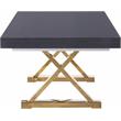 Meridian Furniture Excel Oak Veneer Extendable Dining Table in Gray Lacquer/Gold