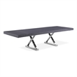 Meridian Furniture Excel Gray Oak Lacquer Top Extendable 2 Leaf Dining Table