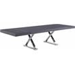 Meridian Furniture Excel Gray Oak Lacquer Top Extendable 2 Leaf Dining Table