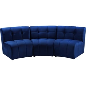 Meridian Furniture Limitless Navy Velvet Modular Sofa
