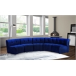 Meridian Furniture Limitless Navy Velvet Modular 5 Piece Sectional
