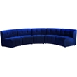 Meridian Furniture Limitless Navy Velvet Modular 5 Piece Sectional