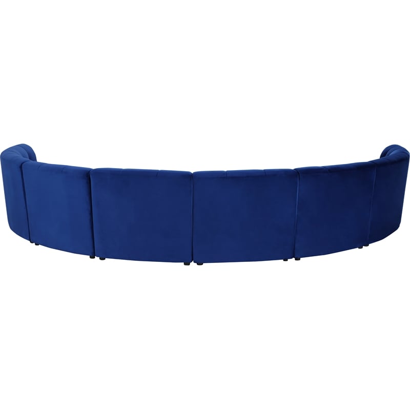 Meridian Furniture Limitless Navy Velvet Modular 8 Piece Sectional