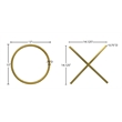 Meridian Furniture XOXO Gold Stainless Steel Contemporary Wall Decor