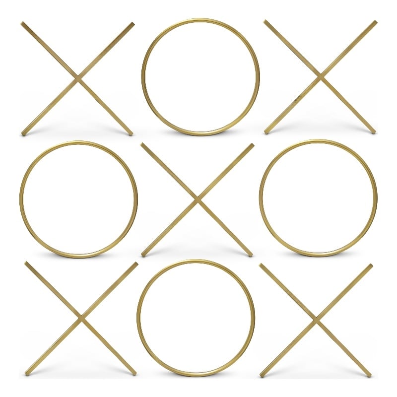 Meridian Furniture XOXO Gold Stainless Steel Contemporary Wall Decor