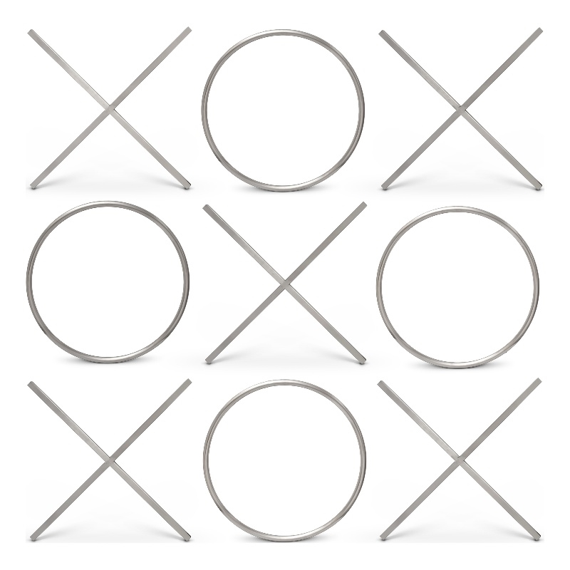 Meridian Furniture XOXO Chrome Stainless Steel Contemporary Wall Decor