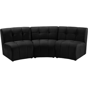 Meridian Furniture Limitless Black Velvet Modular Sofa