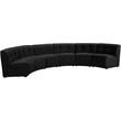 Meridian Furniture Limitless Black Velvet Modular 6 Piece Sectional