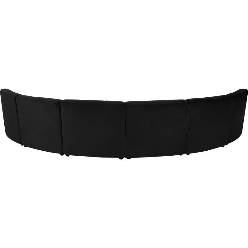 Meridian Furniture Limitless Black Velvet Modular 6 Piece Sectional