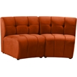 Meridian Furniture Limitless Cognac Velvet Modular Loveseat