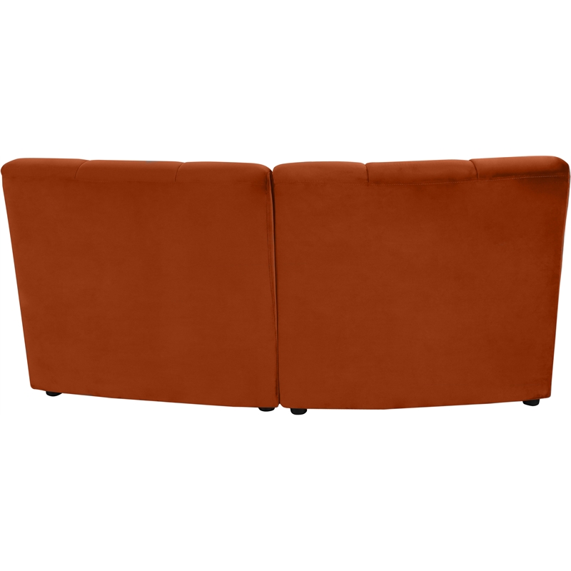 Meridian Furniture Limitless Cognac Velvet Modular Loveseat