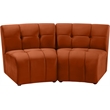 Meridian Furniture Limitless Cognac Velvet Modular Loveseat