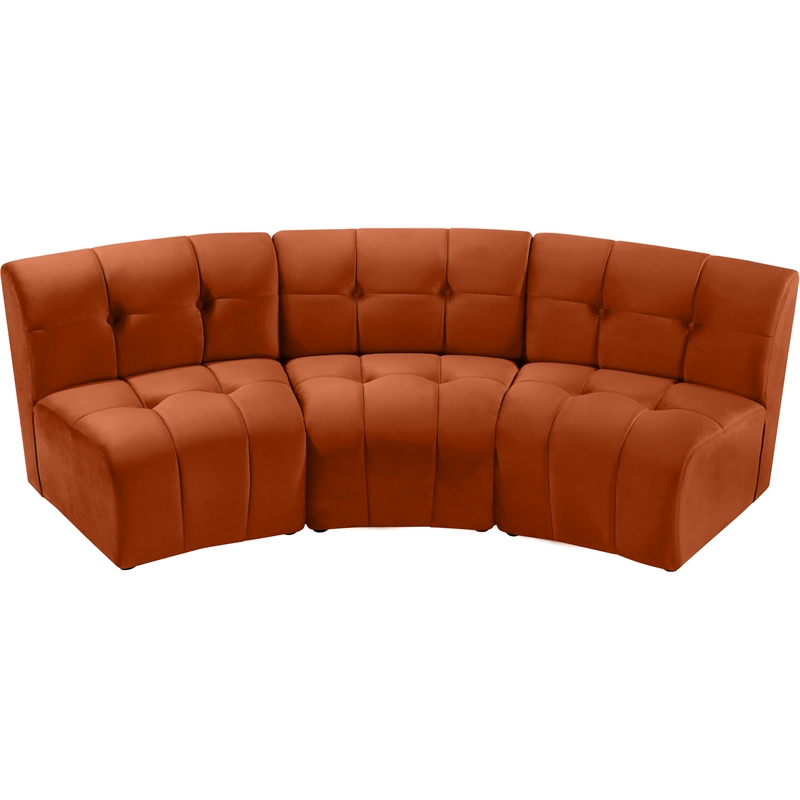 Meridian Furniture Limitless Cognac Velvet Modular Sofa