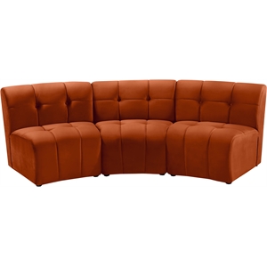 Meridian Furniture Limitless Cognac Velvet Modular Sofa