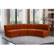 Meridian Furniture Limitless Cognac Velvet Modular 4 Piece Sectional