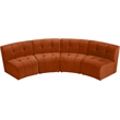 Meridian Furniture Limitless Cognac Velvet Modular 4 Piece Sectional