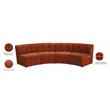 Meridian Furniture Limitless Cognac Velvet Modular 4 Piece Sectional