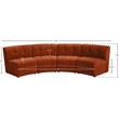 Meridian Furniture Limitless Cognac Velvet Modular 4 Piece Sectional