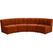 Meridian Furniture Limitless Cognac Velvet Modular 4 Piece Sectional