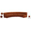 Meridian Furniture Limitless Cognac Velvet Modular 5 Piece Sectional