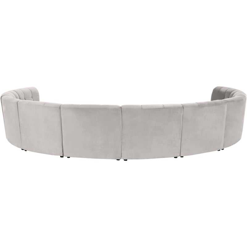 Meridian Furniture Limitless Cream Velvet Modular 10 Piece Sectional