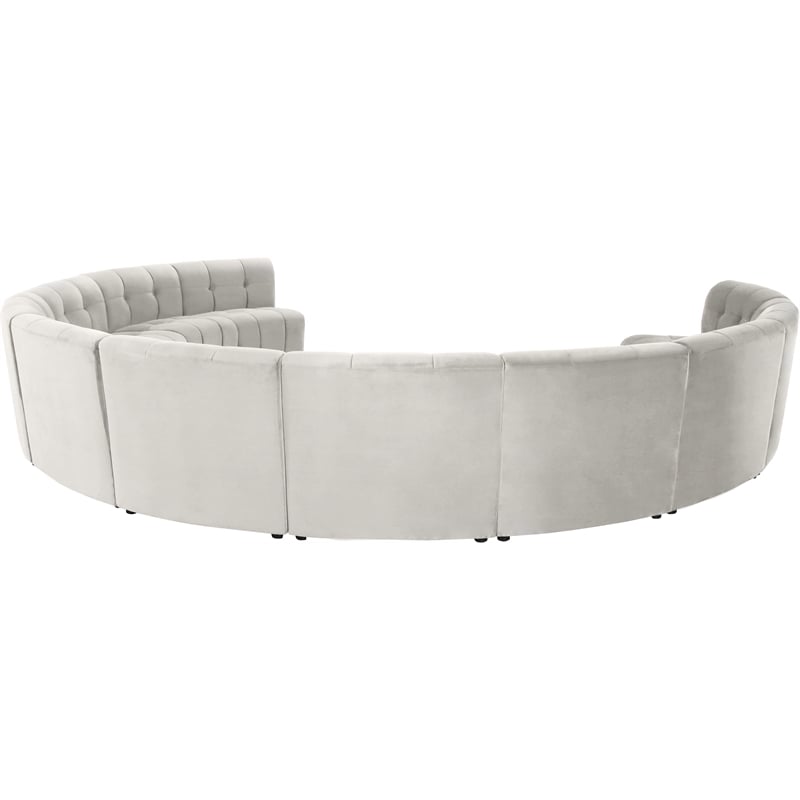 Meridian Furniture Limitless Cream Velvet Modular 11 Piece Sectional