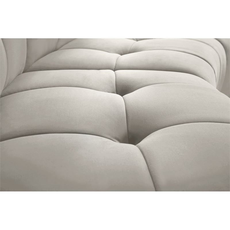 Meridian Furniture Limitless Cream Velvet Modular 15 Piece Sectional