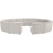Meridian Furniture Limitless Cream Velvet Modular 15 Piece Sectional