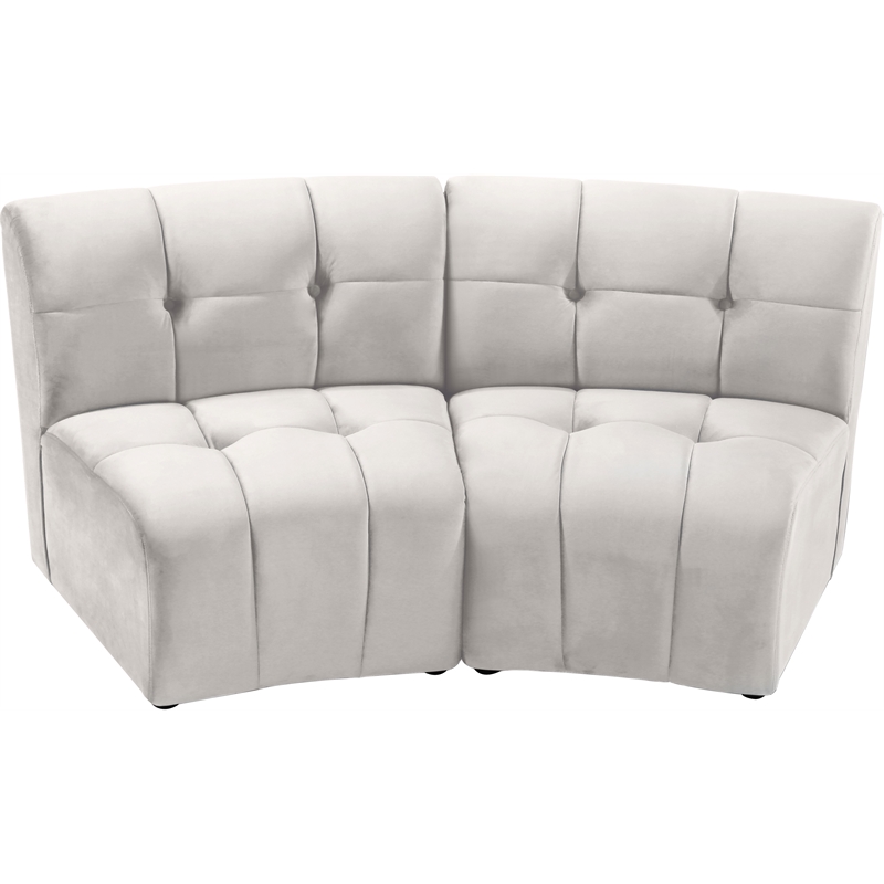 Meridian Furniture Limitless Cream Velvet Modular Loveseat