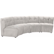 Meridian Furniture Limitless Cream Velvet Modular 4 Piece Sectional