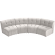 Meridian Furniture Limitless Cream Velvet Modular 4 Piece Sectional