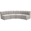 Meridian Furniture Limitless Cream Velvet Modular 4 Piece Sectional