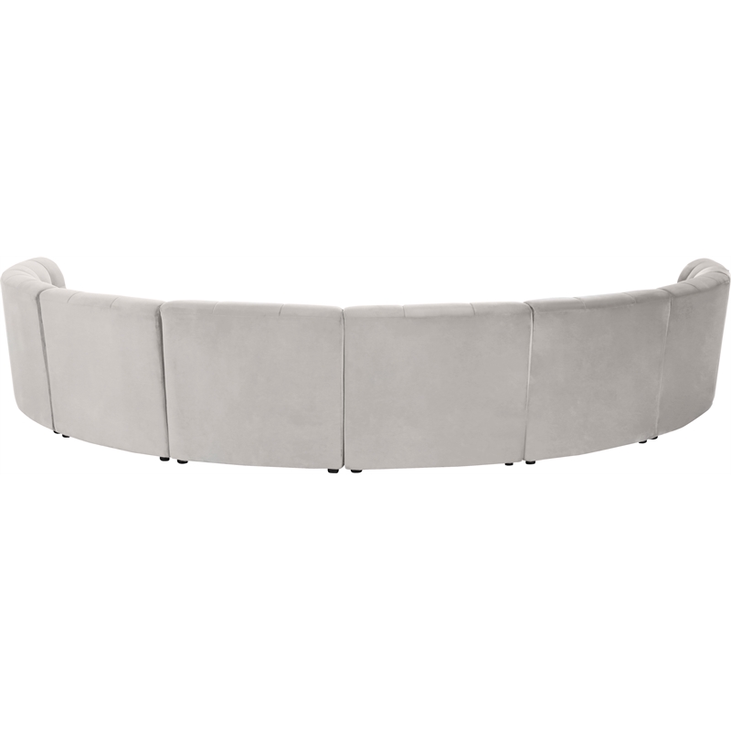 Meridian Furniture Limitless Cream Velvet Modular 8 Piece Sectional
