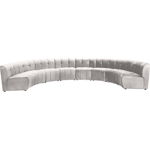 Meridian Furniture Limitless Cream Velvet Modular 8 Piece Sectional