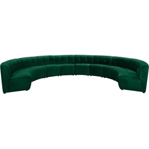 Meridian Furniture Limitless Green Velvet Modular 10 Piece Sectional