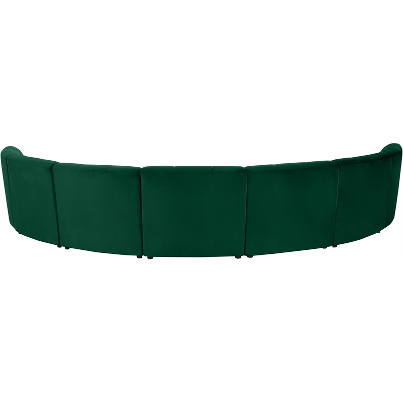 Meridian Furniture Limitless Green Velvet Modular 7 Piece Sectional