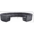 Meridian Furniture Limitless Gray Velvet Modular 13 Piece Sectional