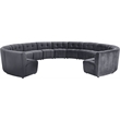 Meridian Furniture Limitless Gray Velvet Modular 13 Piece Sectional
