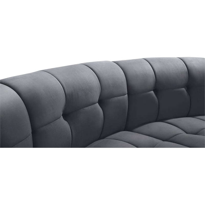 Meridian Furniture Limitless Gray Velvet Modular 14 Piece Sectional